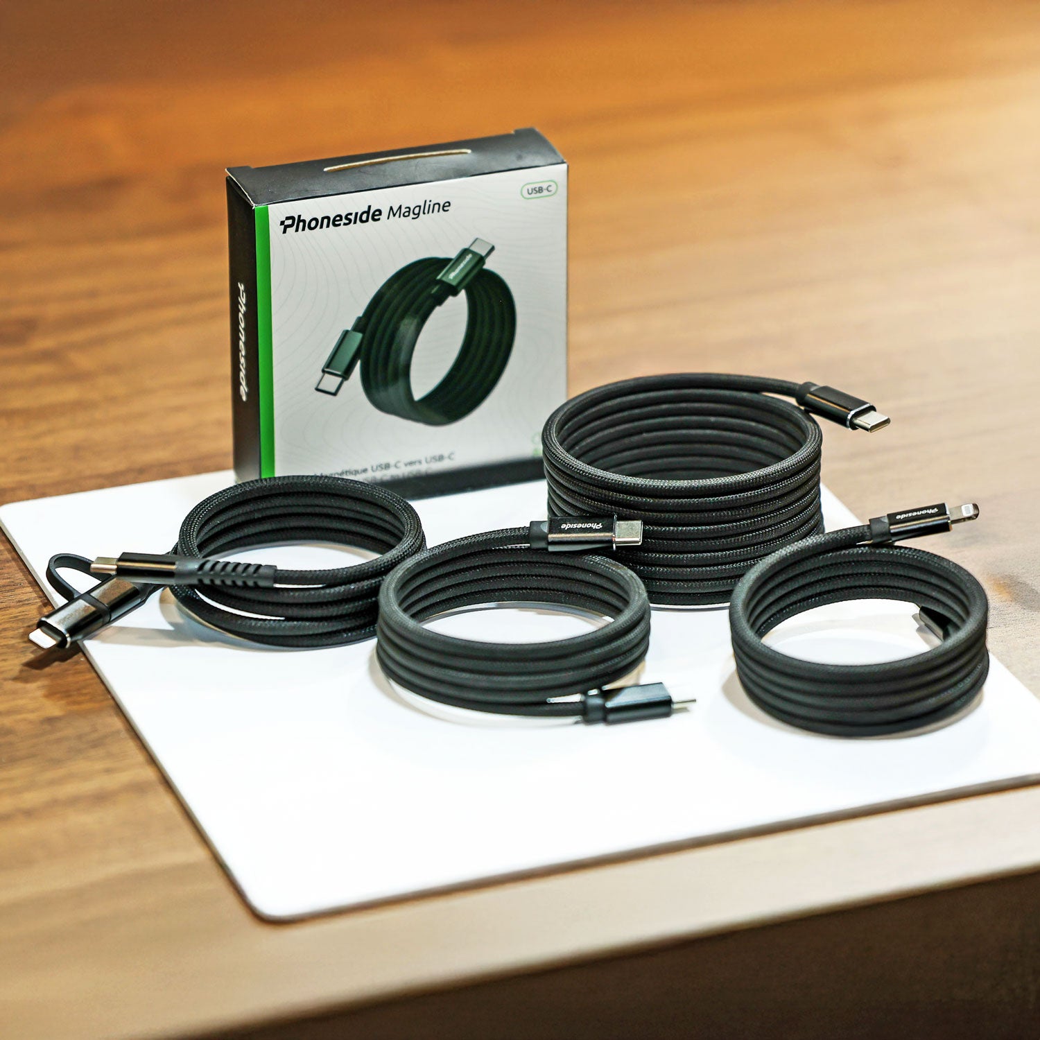 Phoneside Magline 2 in 1 - Magnetic USB-C to USB-C and Lightning Cable (1m)