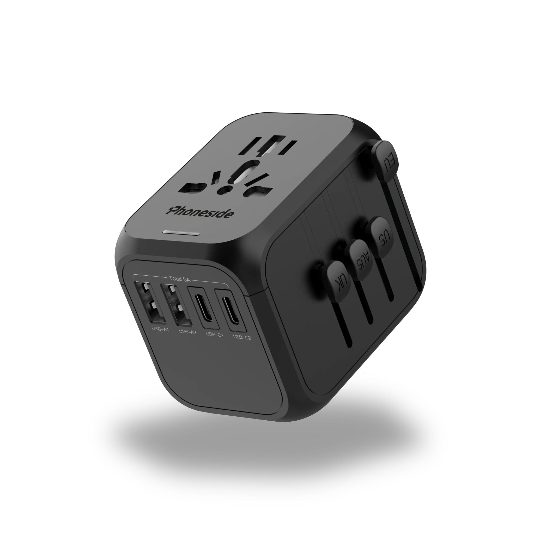Phoneside Wordline – Chargeur de voyage universel avec 4 ports USB