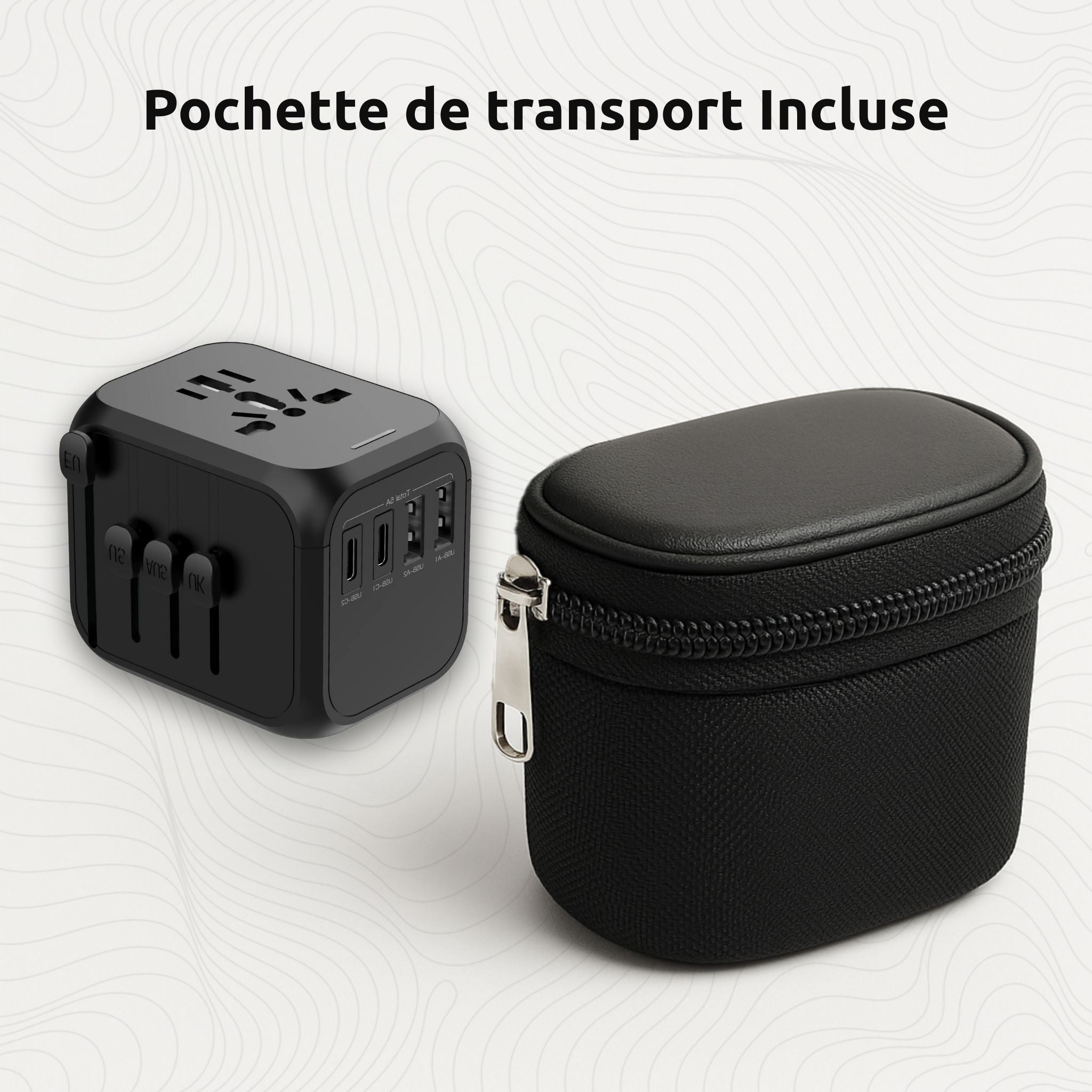 Phoneside Wordline – Chargeur de voyage universel avec 4 ports USB