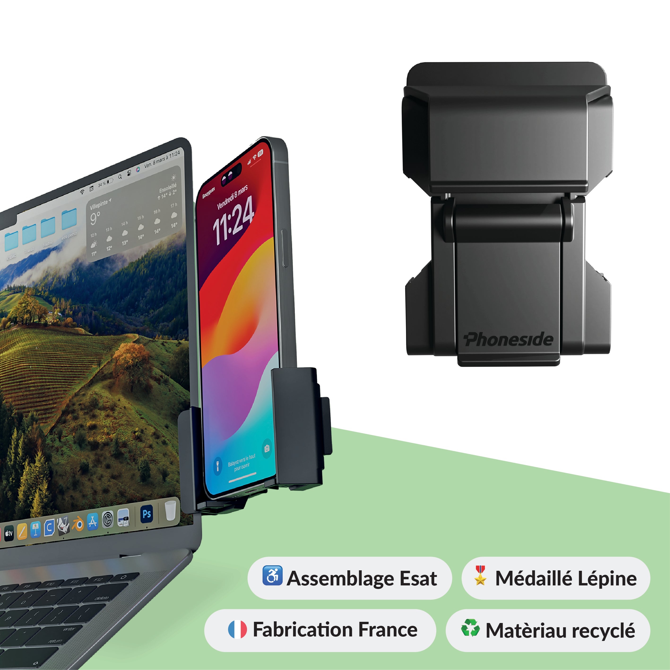 Phoneside One - Support de téléphone pour ordinateur
