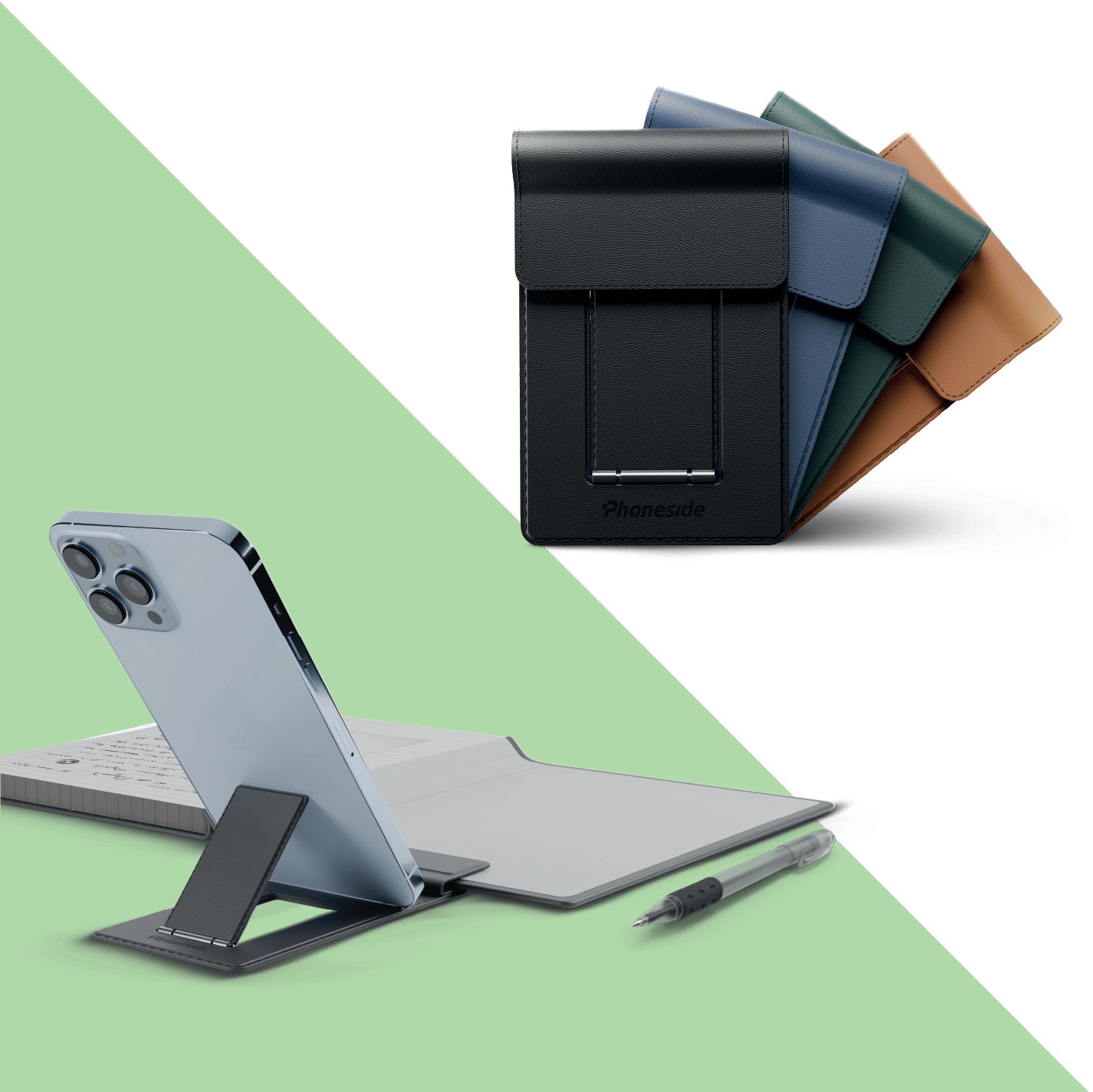Phoneside Note - Support de smartphone pour carnet.