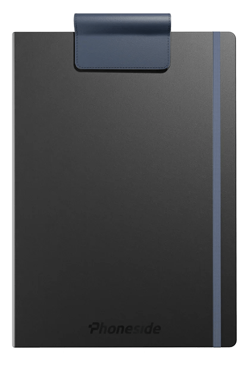Phoneside Note - Support de smartphone pour carnet et cahier.