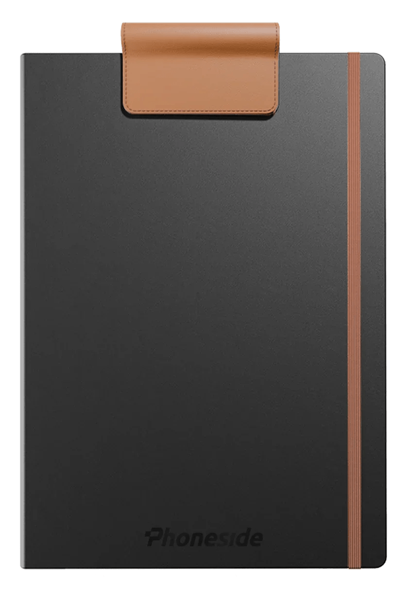Phoneside Note - Support de smartphone pour carnet et cahier.