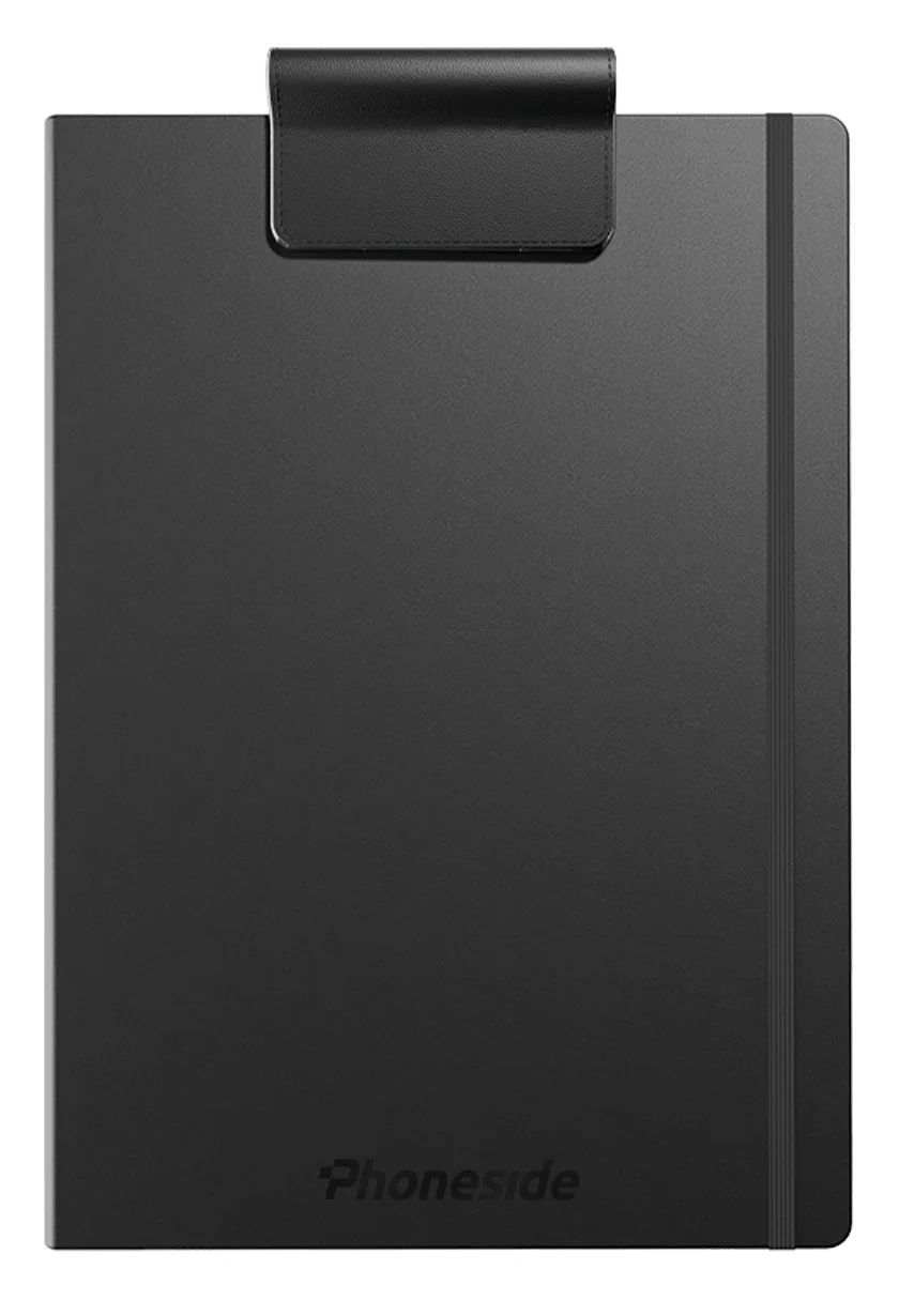 Phoneside Note - Support de smartphone pour carnet et cahier.