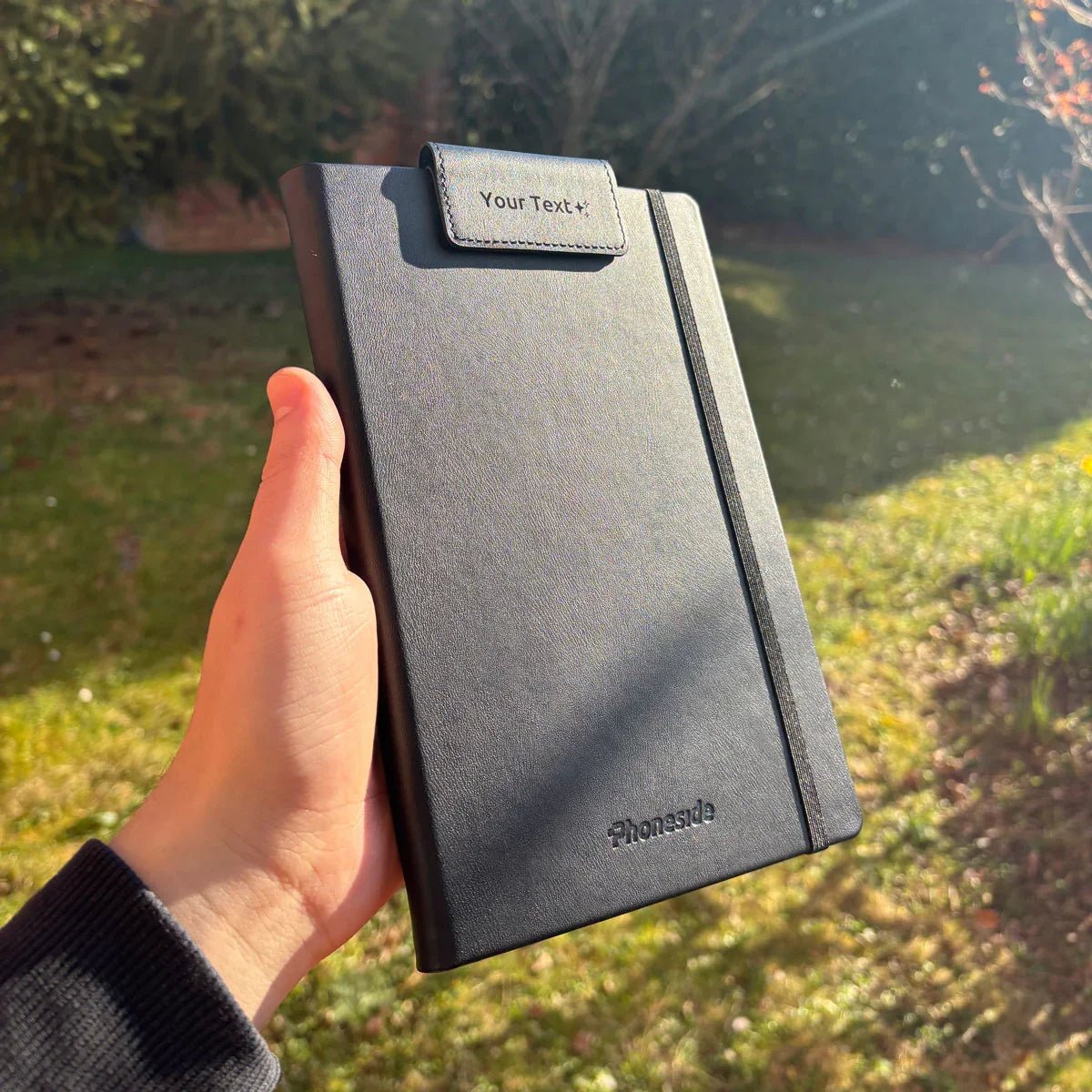 Phoneside Note - Support de smartphone pour carnet et cahier.