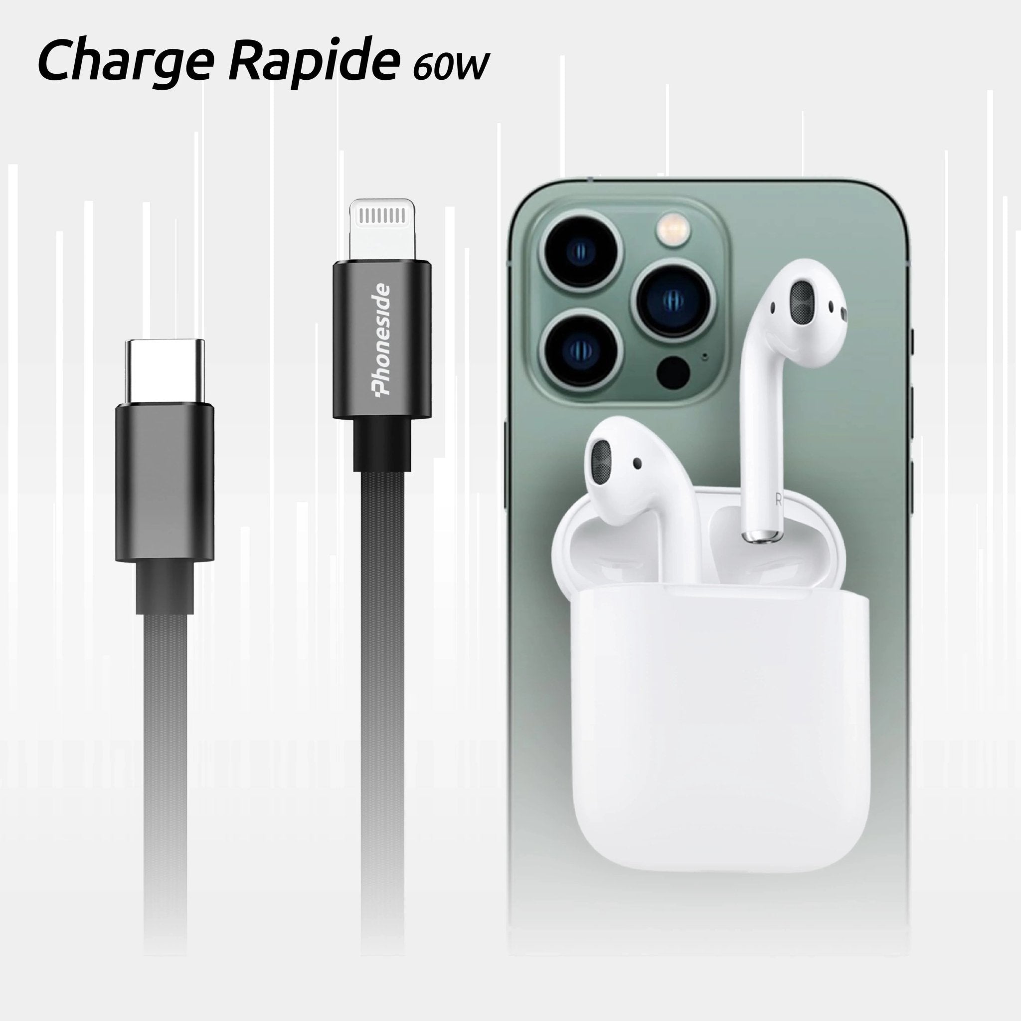 Magline - Câble Magnétique USB-C vers Lightning (1m)