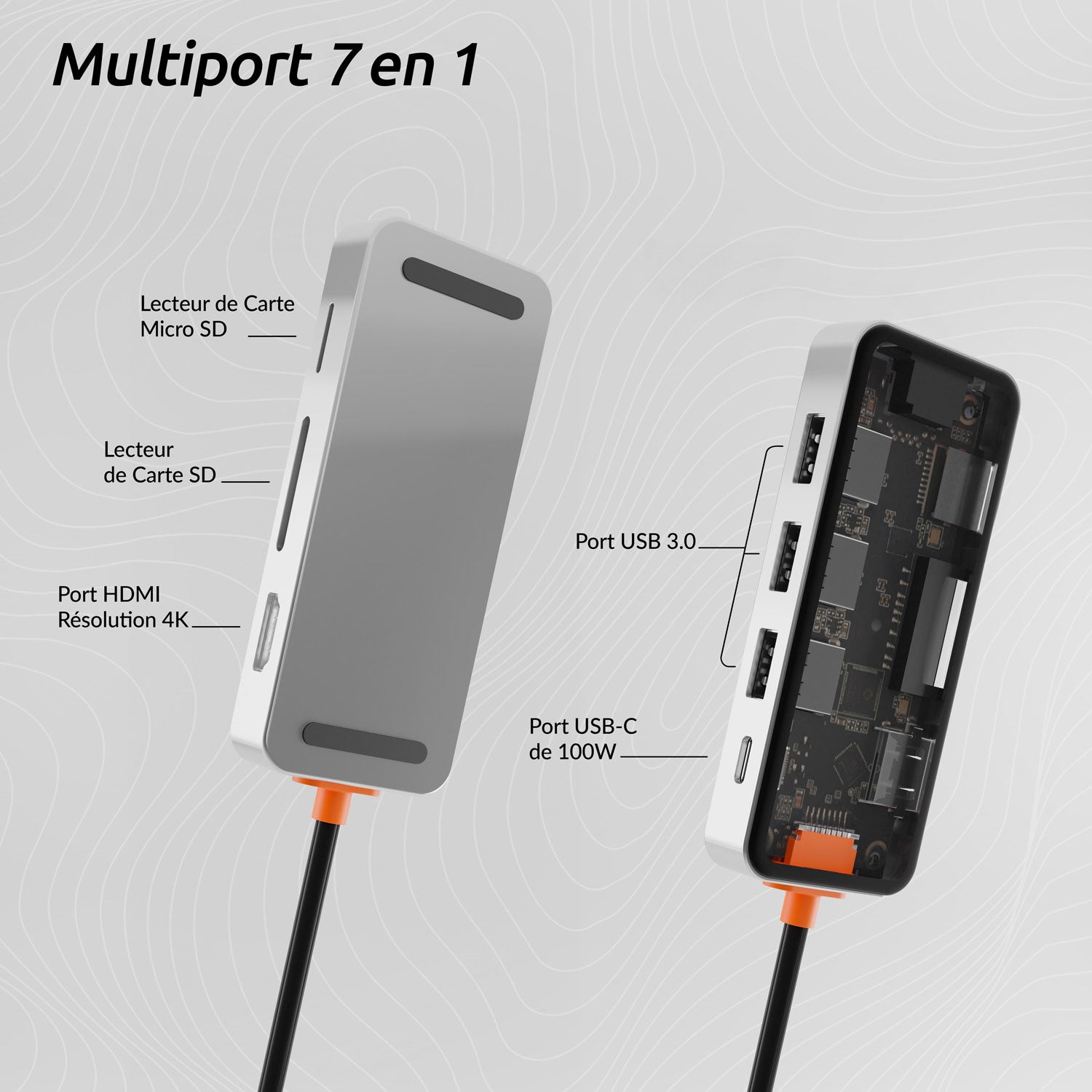 Hubline - Adaptateur multiport USB-C 7-en-1