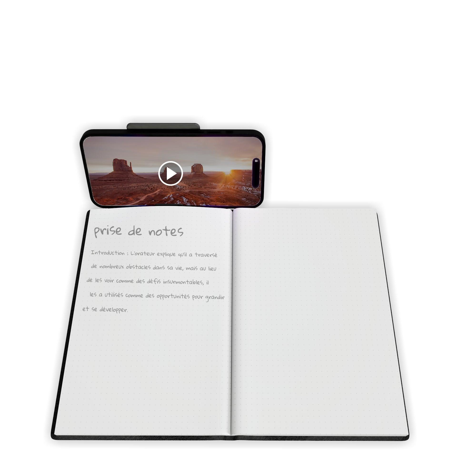 Phoneside Note - Support de smartphone pour cahier et bloc-notes - Phoneside