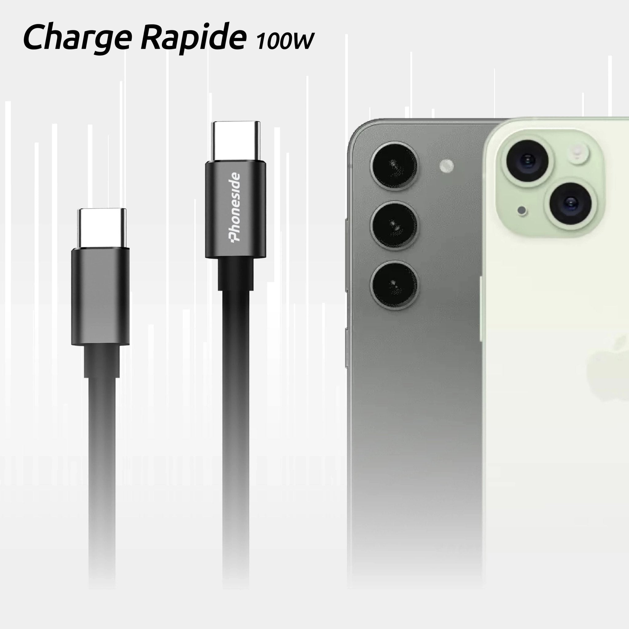 Phoneside Pocketline - Câble court USB-C vers USB-C (30cm)