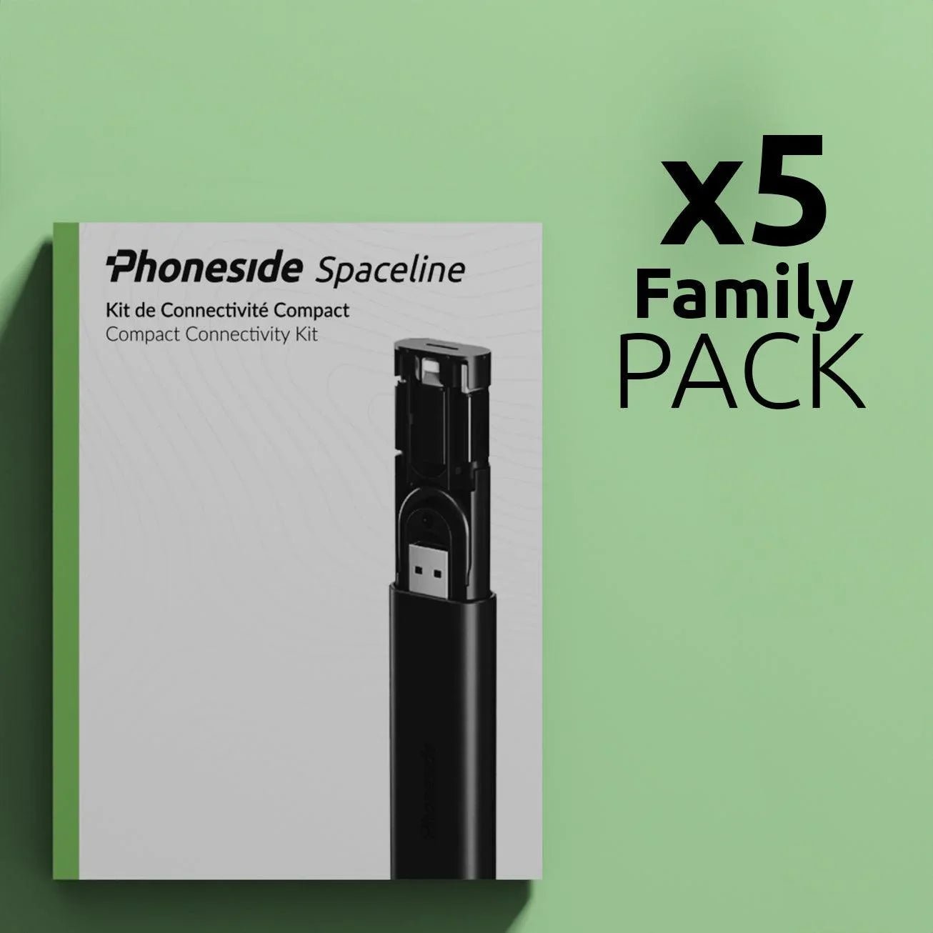 PACK Family x5 Phoneside Spaceline Noir
